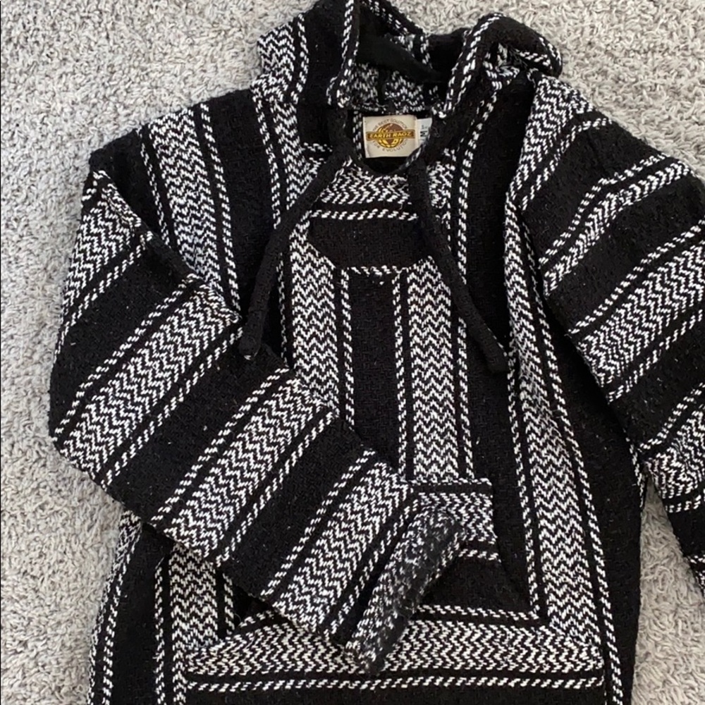 Black and white earth rags hoodie